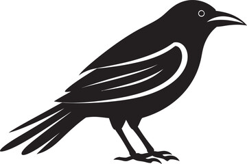 Minimalist Crow Icon Clean and Simple Graphic Elegant Crow Symbol Minimal Vector Art