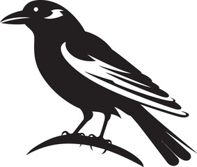 Elegant Crow Symbol Simple Logo Design Chic Crow Badge Modern Vector Icon