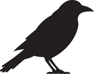 Minimalist Crow Silhouette Vector Concept Sleek Crow Logo Simple and Minimal Design