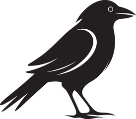 Fototapeta premium Minimalistic Crow Art Clean Logo Icon Cartoon Floral Vase Minimalist Vector Design