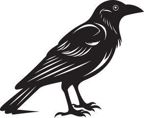 Streamlined Crow Graphic Minimal Icon Sophisticated Crow Design Minimal Vector