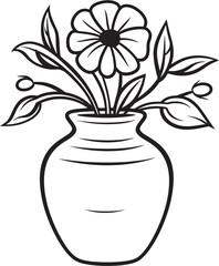 Minimalistic Cartoon Vase Logo Elegant Graphic Design Cartoonish Floral Vase Icon Contemporary Vector