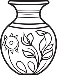 Cartoon Vase Character Simple Vector Design Chic Floral Vase Emblem Cartoon Icon