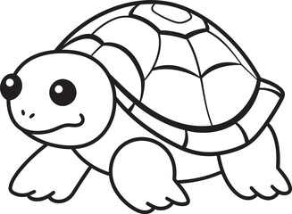 Chic Line Drawing of Turtle Contemporary Graphic Art Elegant Turtle Outline Iconic Logo Creation