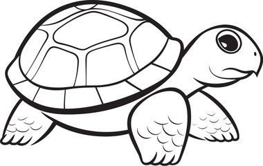 Sleek Turtle Badge Whimsical Graphic Art Stylish Lineart Turtle Icon Clean Logo Design