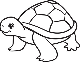 Clean and Simple Turtle Icon Modern Vector Art Elegant Turtle Outline Minimalistic Graphic Design