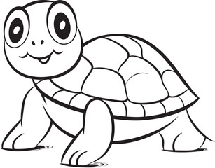 Simple Line Art Turtle Badge Minimalistic Design Approach Clean and Stylish Turtle Icon Contemporary Vector