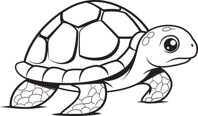 Minimalist Turtle Emblem Whimsical Graphic Art Stylish Turtle Symbol Modern Vector Art