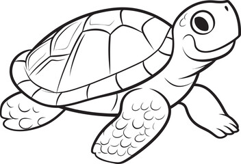 Whimsical Turtle Outline Minimalistic Graphic Design Elegant Turtle Badge Stylish Vector