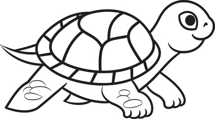 Minimalist Turtle Line Art Contemporary Vector Design Clean and Simple Turtle Icon Stylish Logo Concept