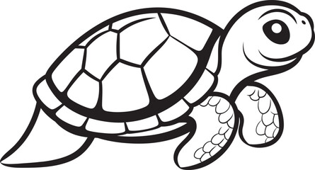 Chic Turtle Vector Design Minimalistic Logo Creation Simple Line Drawing of Turtle Whimsical Graphic Icon