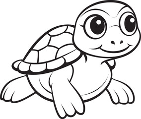 Modern Turtle Symbol Minimal Vector Art Simple Line Art Turtle Logo Chic Graphic Design