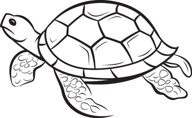 Simple Line Art Turtle Logo Chic Graphic Design Clean and Stylish Turtle Icon Elegant Vector Concept