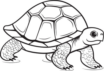 Whimsical Lineart Turtle Emblem Stylish Logo Icon Minimalistic Turtle Vector Clean Graphic Element