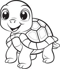 Chic Line Drawing of Turtle Minimal Logo Design Stylish Lineart Turtle Icon Whimsical Vector Concept