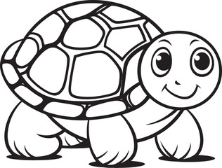 Stylish Lineart Turtle Icon Clean and Simple Art Minimal Turtle Logo Elegant Vector Illustration