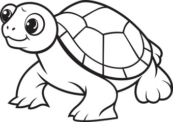 Sleek Turtle Outline Minimalistic Graphic Design Stylish Lineart Turtle Icon Clean and Simple Art