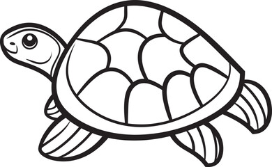 Minimal Turtle Logo Elegant Graphic Element Whimsical Turtle Vector Simple and Effective Illustration