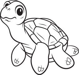 Clean Lineart Turtle Icon Whimsical Graphic Element Sleek Turtle Outline Minimalistic Logo Concept