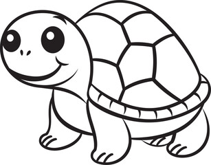 Clean Line Drawing of Turtle Whimsical Icon Creation Sleek Turtle Outline Contemporary Vector Illustration