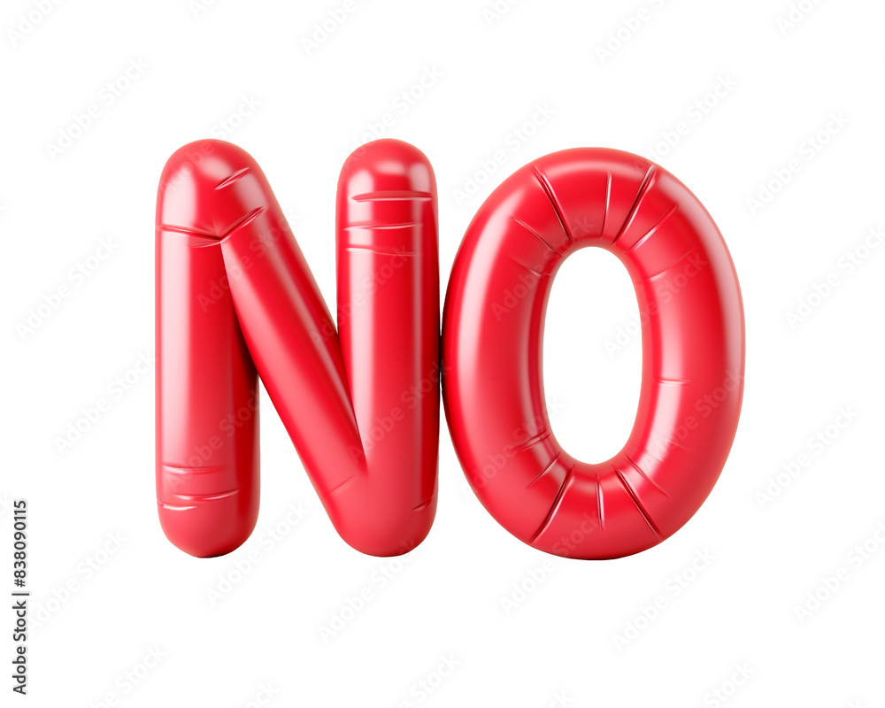 Fototapete Photo with inflatable word with matte red letters 