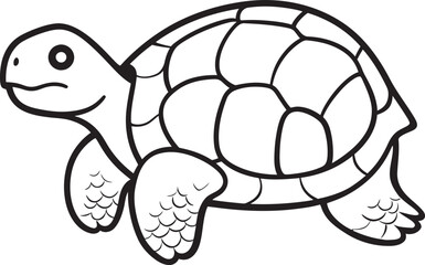 Simple Line Art Turtle Logo Clean and Effective Design Elegant Turtle Outline Chic Vector Element