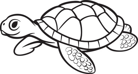 Chic Turtle Vector Design Whimsical Logo Approach Clean Line Drawing of Turtle Modern Graphic Art