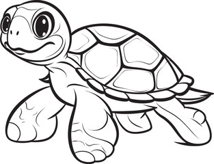 Minimal Turtle Icon Simple Vector Representation Whimsical Turtle Emblem Stylish Logo Design