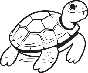 Elegant Line Art Turtle Symbol Whimsical Graphic Chic Turtle Vector Clean Logo Icon