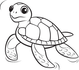 Clean and Stylish Turtle Icon Elegant Vector Concept Elegant Lineart Turtle Design Chic Logo Symbol