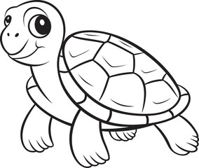 Simple Line Art Turtle Icon Minimalistic Graphic Illustration Clean and Stylish Turtle Icon Elegant Vector Concept