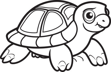 Minimalist Turtle Icon Elegant Vector Art Whimsical Lineart Turtle Icon Stylish Logo Concept
