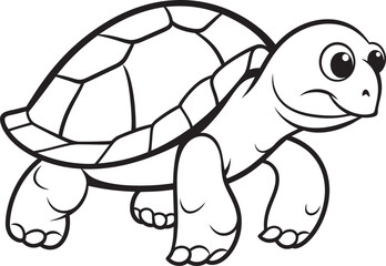 Modern Turtle Badge Simple Graphic Element Minimalist Turtle Icon Elegant Vector Art