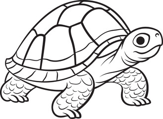 Clean Lineart Turtle Badge Whimsical Logo Creation Sleek Turtle Outline Modern Graphic Symbol