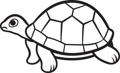Simple Line Art Turtle Logo Clean and Effective Design Elegant Turtle Outline Chic Vector Element