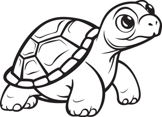 Chic Turtle Logo Minimalistic Graphic Design Simple Line Art Turtle Icon Contemporary Vector Illustration