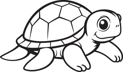 Chic Turtle Vector Design Whimsical Logo Approach Clean Line Drawing of Turtle Modern Graphic Art