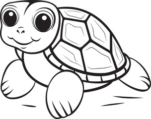 Elegant Turtle Badge Simple Logo Concept Whimsical Lineart Turtle Icon Minimalistic Graphic Representation