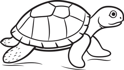 Whimsical Lineart Turtle Icon Minimalistic Graphic Representation Minimalistic Turtle Vector Clean and Effective Icon