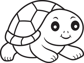 Chic Turtle Vector Minimalistic Logo Concept Clean Line Drawing of Turtle Contemporary Icon