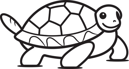 Clean and Simple Turtle Icon Modern Logo Concept Elegant Lineart Turtle Emblem Stylish Graphic Art