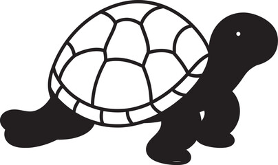 Simple Line Drawing of Turtle Whimsical Graphic Icon Sleek Turtle Outline Clean Vector Illustration