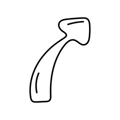 Arrow in doodle style. Vector isolated on white background