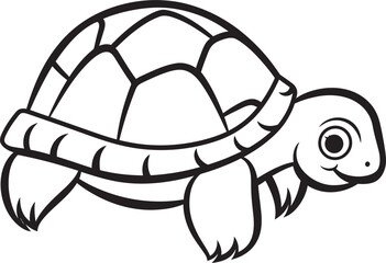 Chic Line Drawing of Turtle Modern Logo Design Minimalistic Turtle Badge Stylish Vector Artwork
