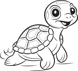 Simple Line Art Turtle Icon Sleek Logo Concept Clean and Elegant Turtle Design Minimalistic Vector Art