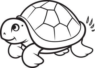 Stylish Lineart Turtle Emblem Chic Logo Symbol Modern Turtle Badge Simple Graphic Element