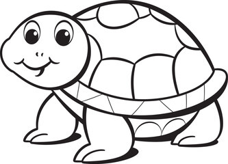 Modern Turtle Badge Simple Graphic Element Minimalist Turtle Icon Elegant Vector Art