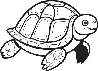 Elegant Turtle Vector Clean Graphic Art Simple Line Drawing of Turtle Stylish Logo Concept