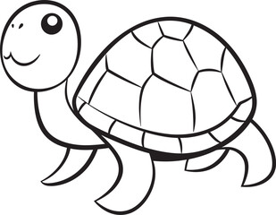 Minimalist Turtle Icon Elegant Vector Art Whimsical Lineart Turtle Icon Stylish Logo Concept