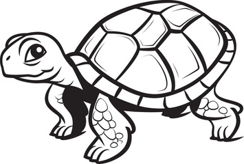 Elegant Turtle Badge Simple Logo Concept Whimsical Lineart Turtle Icon Minimalistic Representation